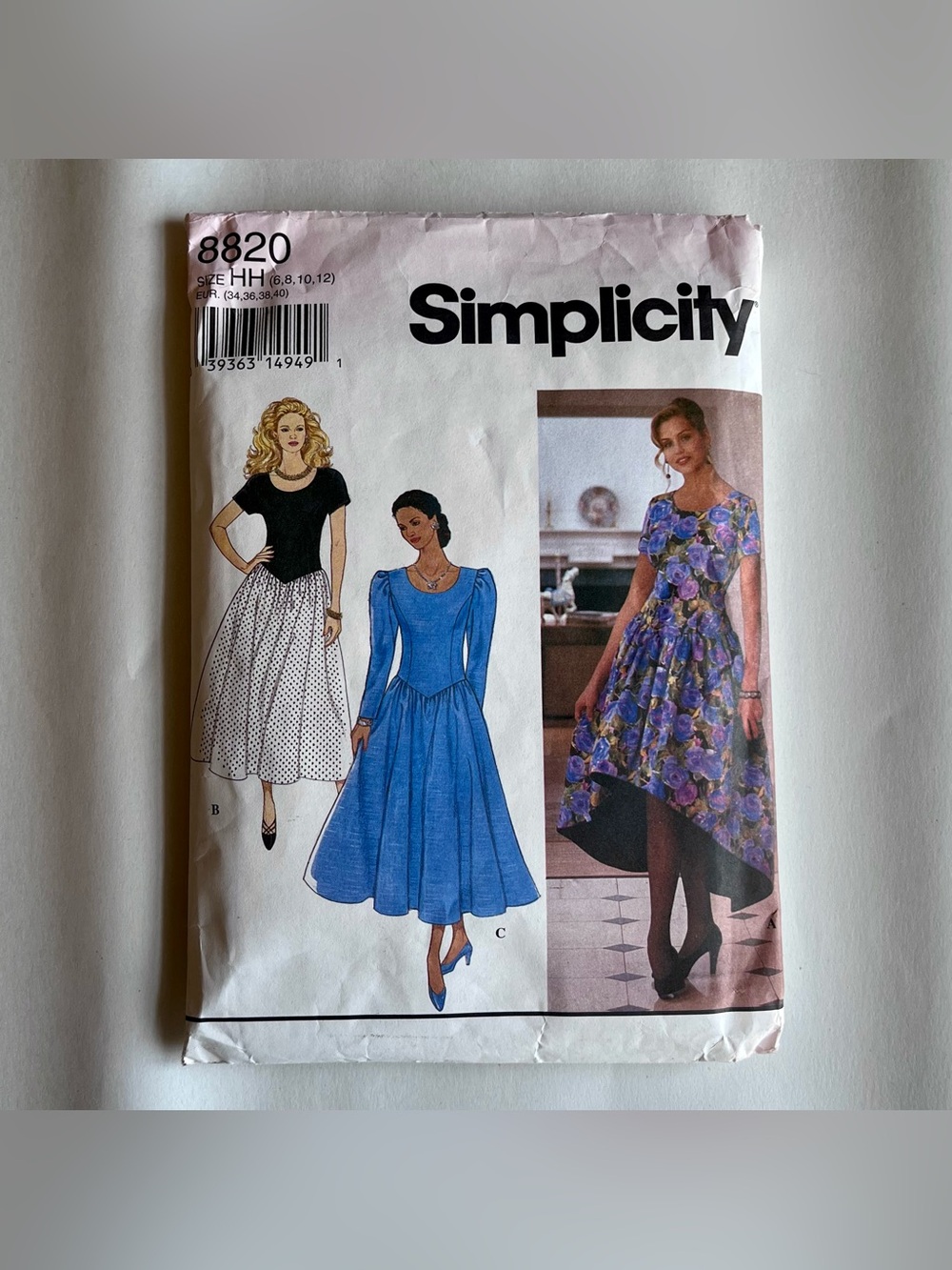 Vintage Simplicity 8820 Misses Petite Dress In Two Lengths Sewing Pattern